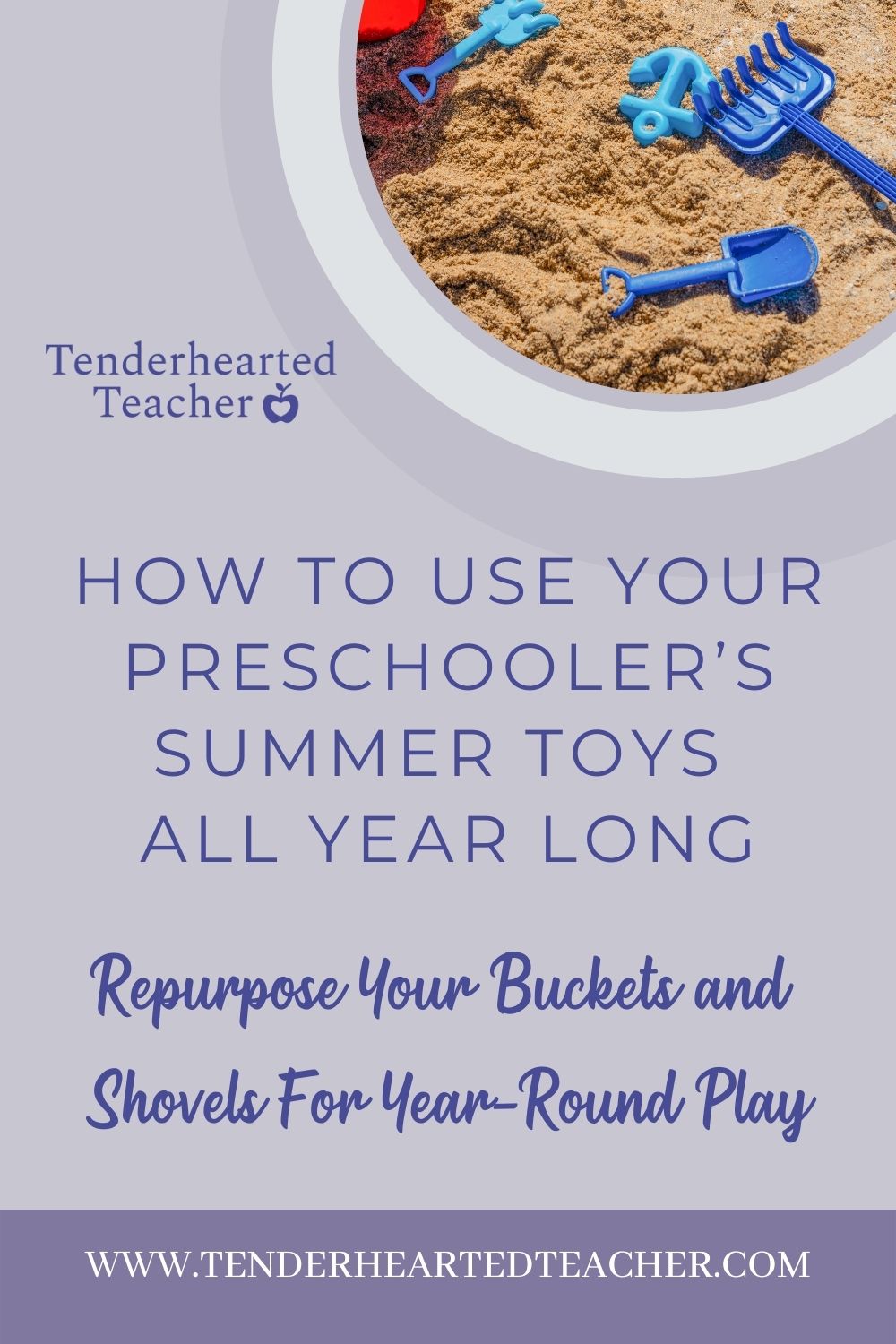 Use your preschooler's summer toys all year long: how to repurpose your buckets and shovels for year-round play: Image: Toy Bucket and Shovel on the beach